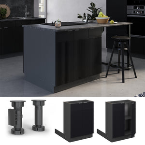 Vicco Isola cucina Nero a righe 60 cm senza piano di lavoro