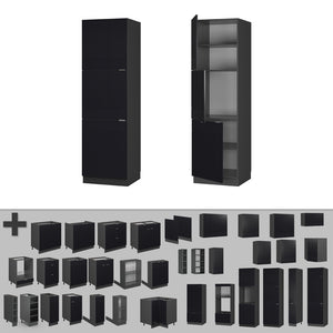 Vicco Mobile per forno da incasso Nero a righe 60 cm