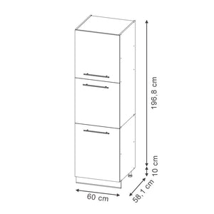Vicco Mobile per forno da incasso Nero a righe 60 cm