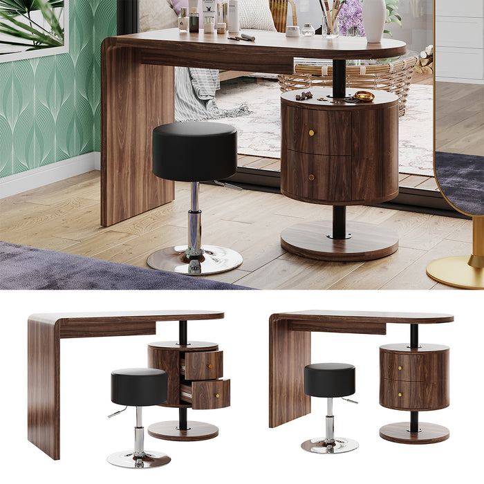 Vicco Tavolino da toilette Rovere rustico 120 cm con sgabello