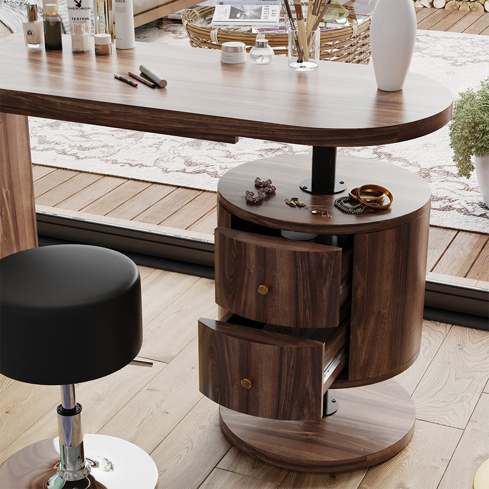 Vicco Tavolino da toilette Rovere rustico 120 cm con sgabello