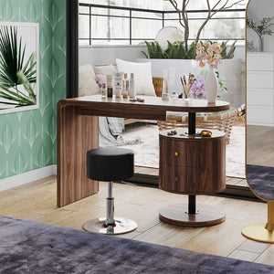 Vicco Tavolino da toilette Rovere rustico 120 cm con sgabello