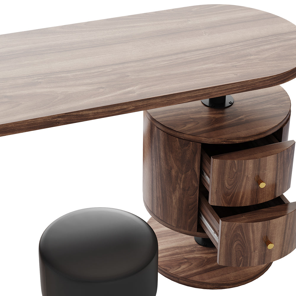 Vicco Tavolino da toilette Rovere rustico 120 cm con sgabello