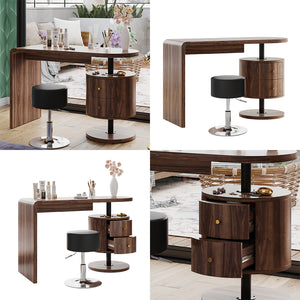 Vicco Tavolino da toilette Rovere rustico 120 cm con sgabello