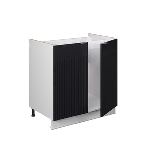 Vicco Mobile lavello cucina Nero a righe 80 cm , PL Antracite