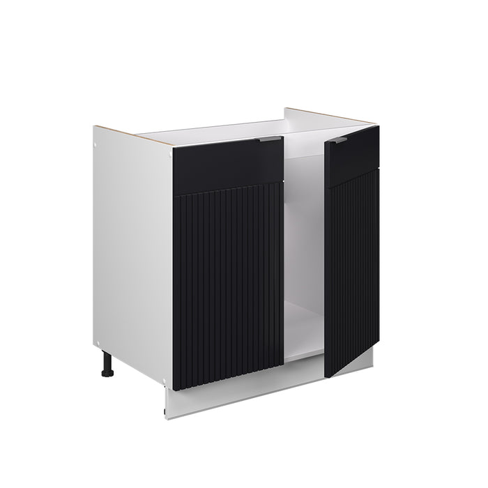 Vicco Mobile lavello cucina Nero a righe 80 cm , PL Rovere