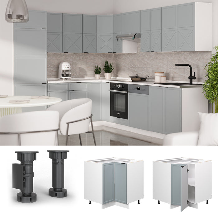 Vicco Mobile ad angolo cucina Blu-grigio chiaro 80.5 cm , PL Antracite