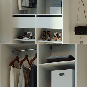 Vicco Armadio Bianco 100 x 200 cm con 2 cassetti