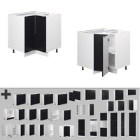 Vicco Mobile ad angolo cucina Nero a righe 80.5 cm , PL Marmo