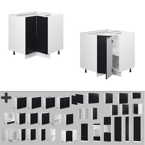 Vicco Mobile ad angolo cucina Nero a righe 80.5 cm , PL Marmo