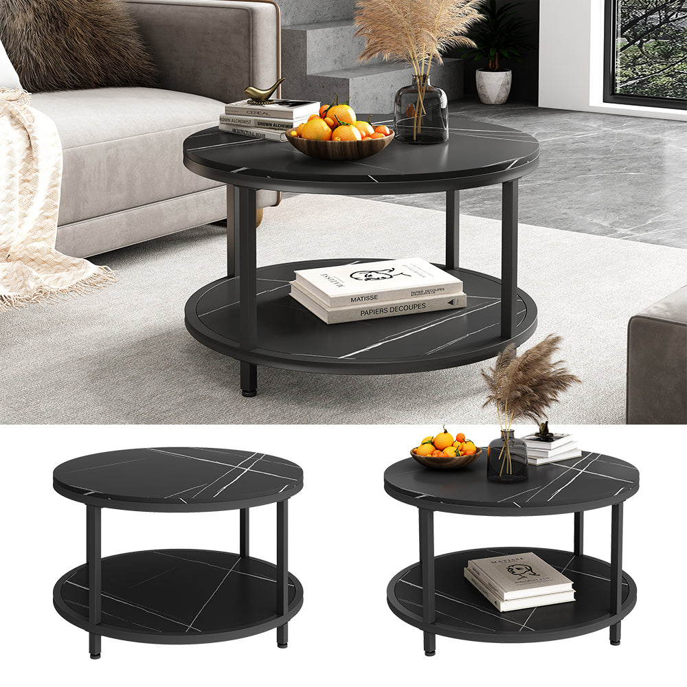 Vicco Tavolino Marmo 80 x 80 cm Rotondo