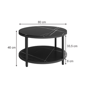 Vicco Tavolino Marmo 80 x 80 cm Rotondo