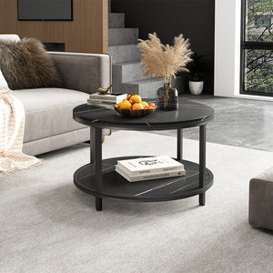 Vicco Tavolino Marmo 80 x 80 cm Rotondo