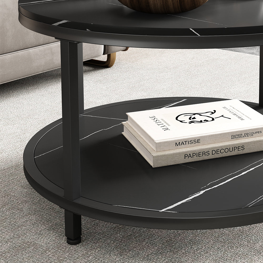 Vicco Tavolino Marmo 80 x 80 cm Rotondo