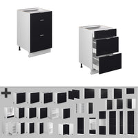 Vicco Mobiletto base per cucina Nero a righe 50 cm , PL Antracite