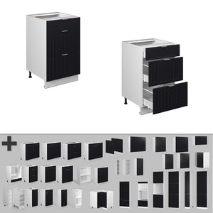 Vicco Mobiletto base per cucina Nero a righe 50 cm , PL Antracite