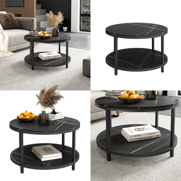 Vicco Tavolino Marmo 80 x 80 cm Rotondo