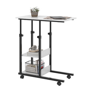 Vicco Tavolo da salotto Bianco 89 x 40 cm con rotelle