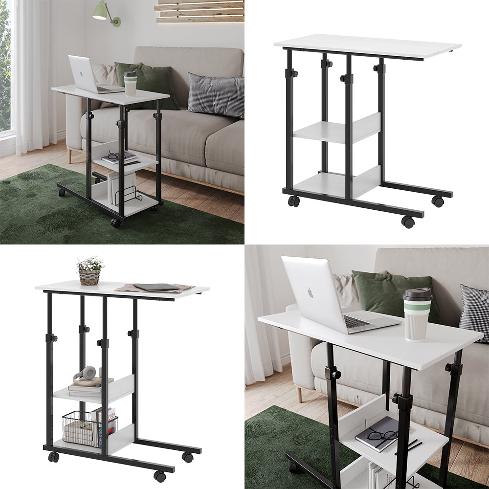 Vicco Tavolo da salotto Bianco 89 x 40 cm con rotelle