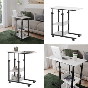 Vicco Tavolo da salotto Bianco 89 x 40 cm con rotelle