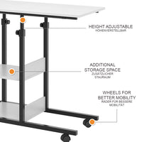 Vicco Tavolo da salotto Bianco 89 x 40 cm con rotelle