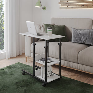 Vicco Tavolo da salotto Bianco 89 x 40 cm con rotelle