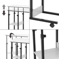 Vicco Tavolo da salotto Bianco 89 x 40 cm con rotelle