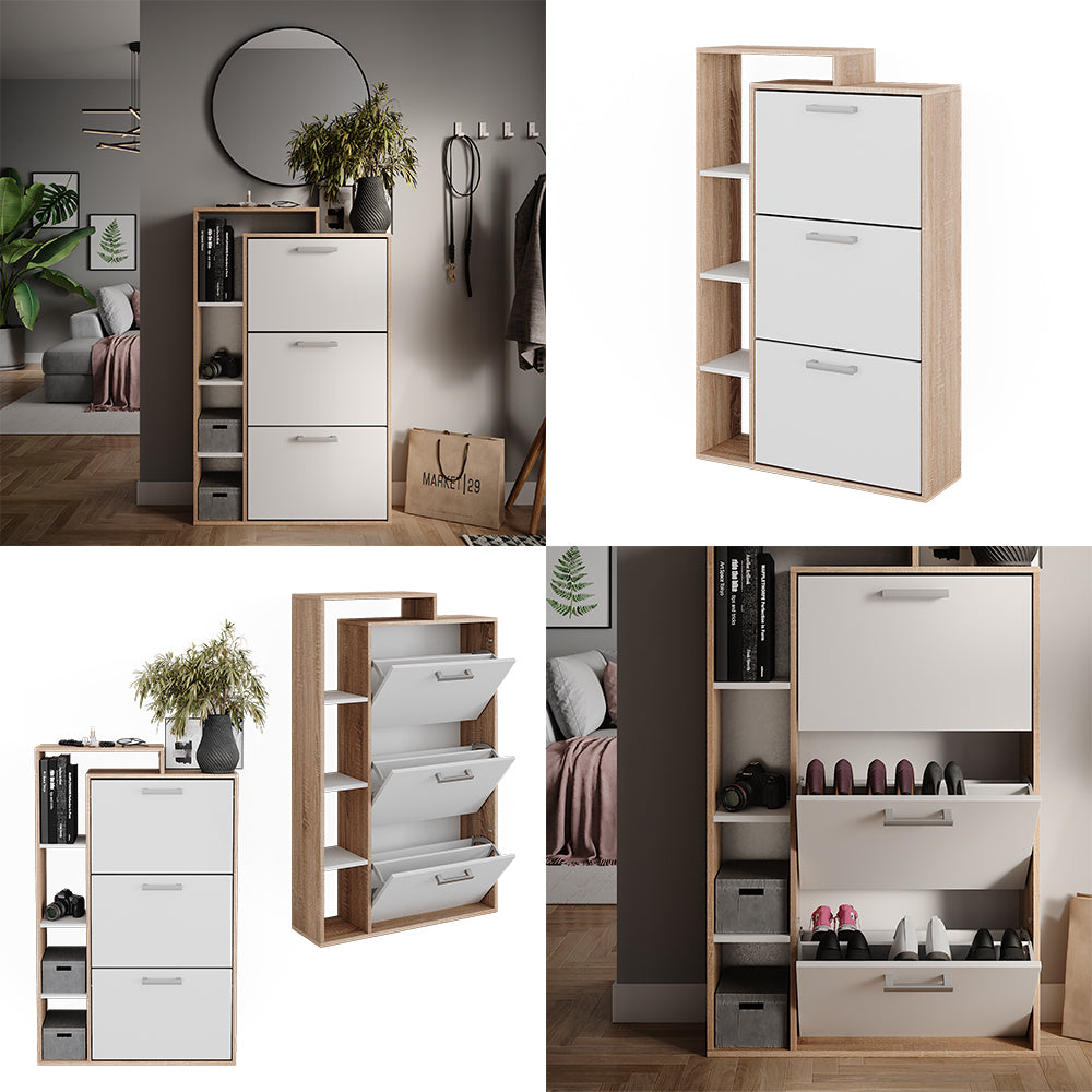 Vicco Scarpiera Sonoma 80 x 128.3 cm con 3 scomparti