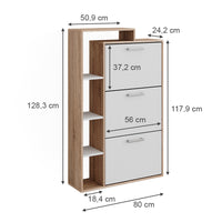 Vicco Scarpiera Sonoma 80 x 128.3 cm con 3 scomparti