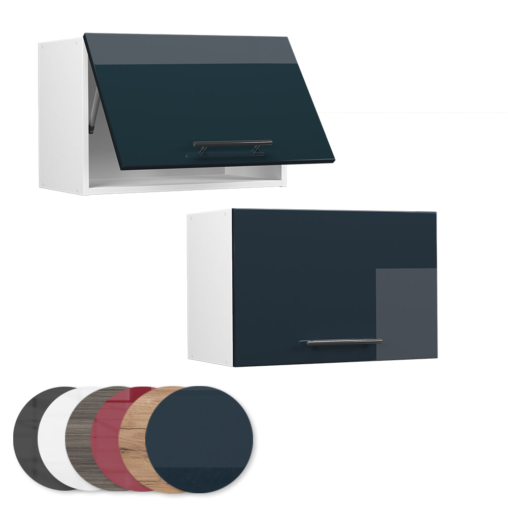 Vicco Pensile da cucina Blu scuro lucido 60 cm Piatto