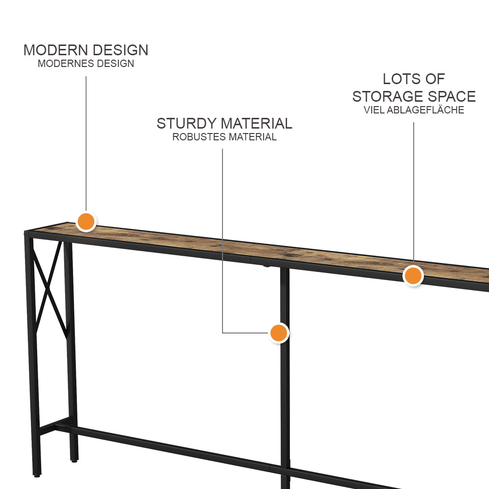 Vicco Tavolo consolle Rovere rustico 174 x 77 cm