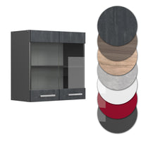 Vicco Mobile da cucina in vetro Calcestruzzo nero 60 cm