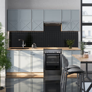 Vicco Cucina componibile Rovere blu-grigio chiaro/oro 240 cm , PL Marmo