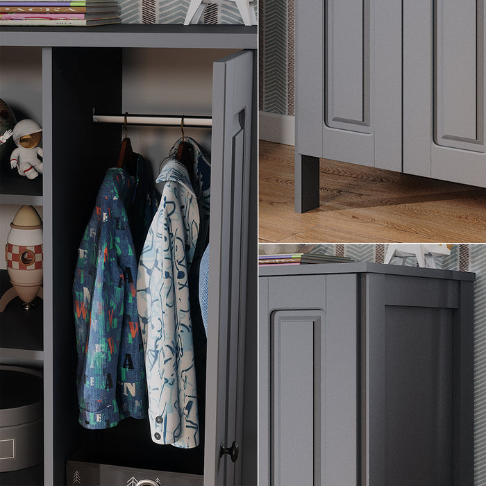 Vitalispa Guardaroba per bambini Grigio 70 x 120.6 cm