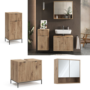 Vicco Set di mobili da bagno Quercia vichinga 3 pezzi, con cabinet midi