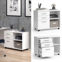 Vicco Piedistalli mobili Bianco 40 x 80 cm con 3 cassetti