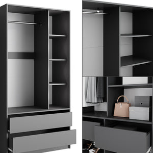 Vicco Armadio Antracite 100 x 200 cm Set di 2