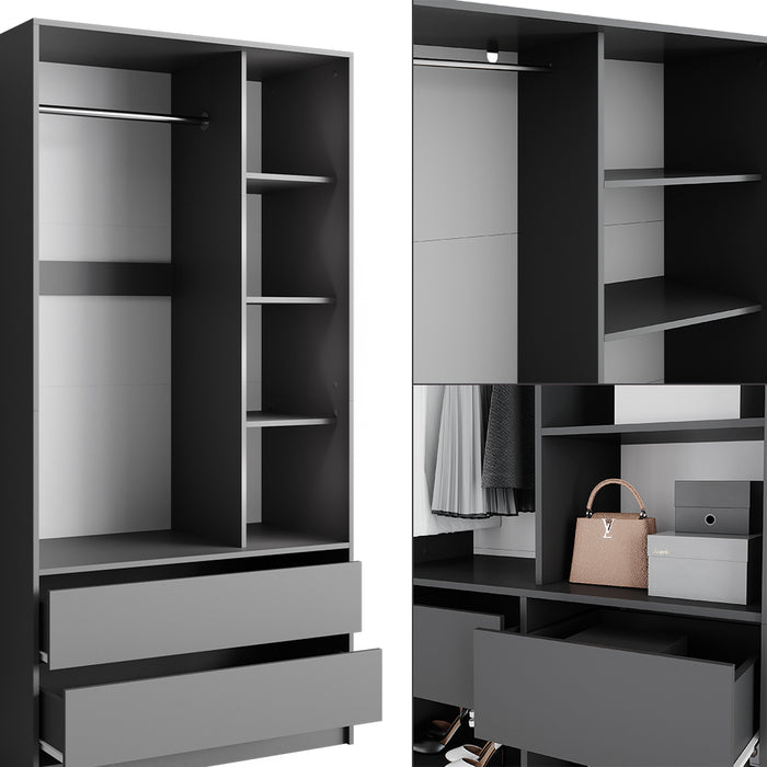 Vicco Armadio Antracite 100 x 200 cm Set di 2