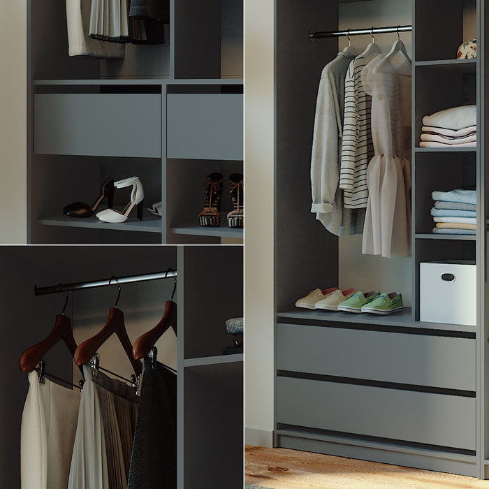 Vicco Armadio Antracite 100 x 200 cm Set di 2