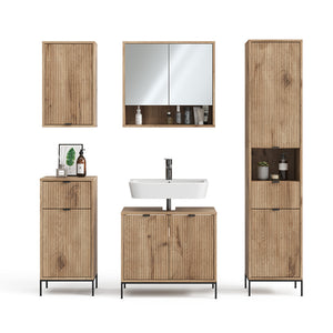 Vicco Set di mobili da bagno Quercia vichinga 5 parti