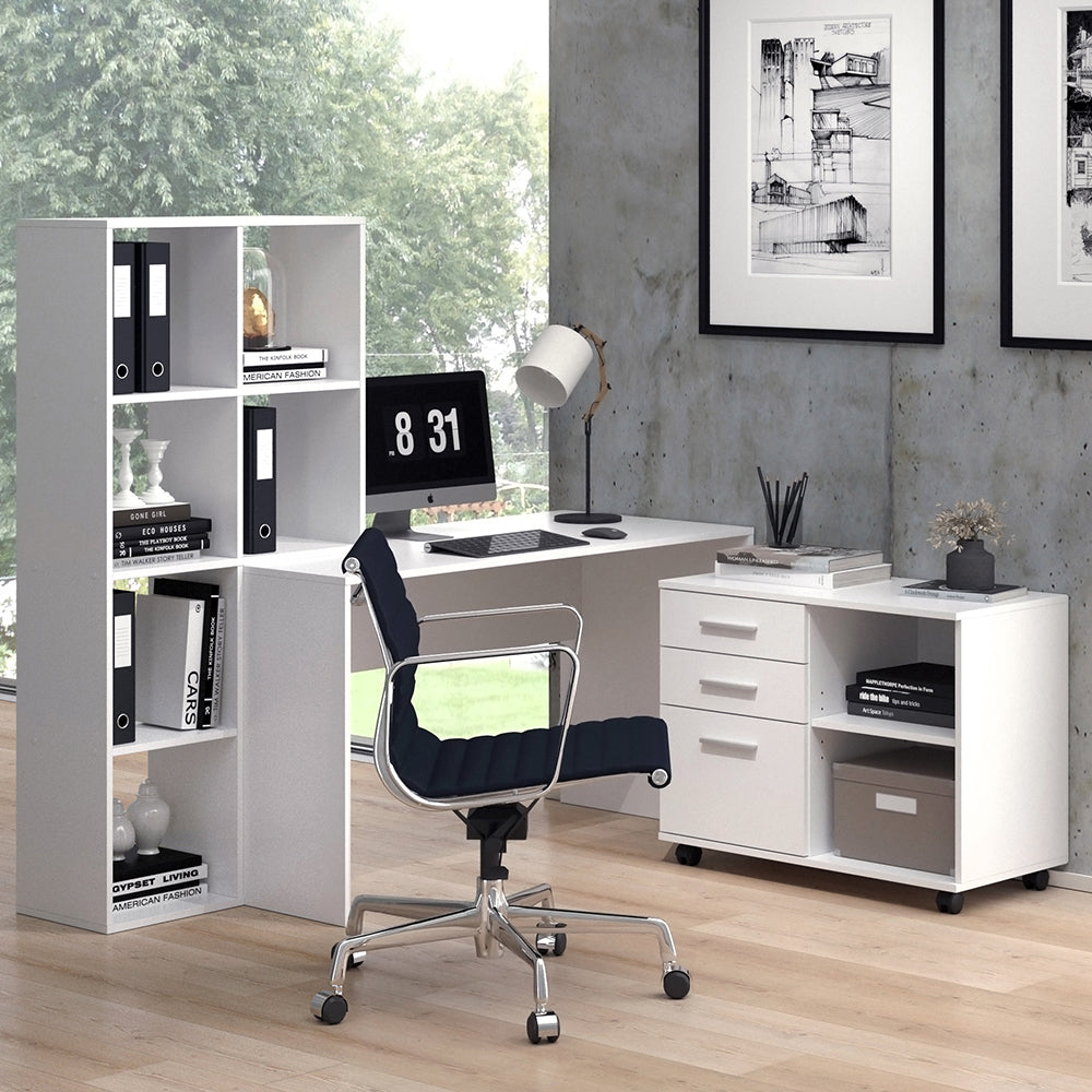 Vicco Piedistalli mobili Bianco 40 x 80 cm con 3 cassetti