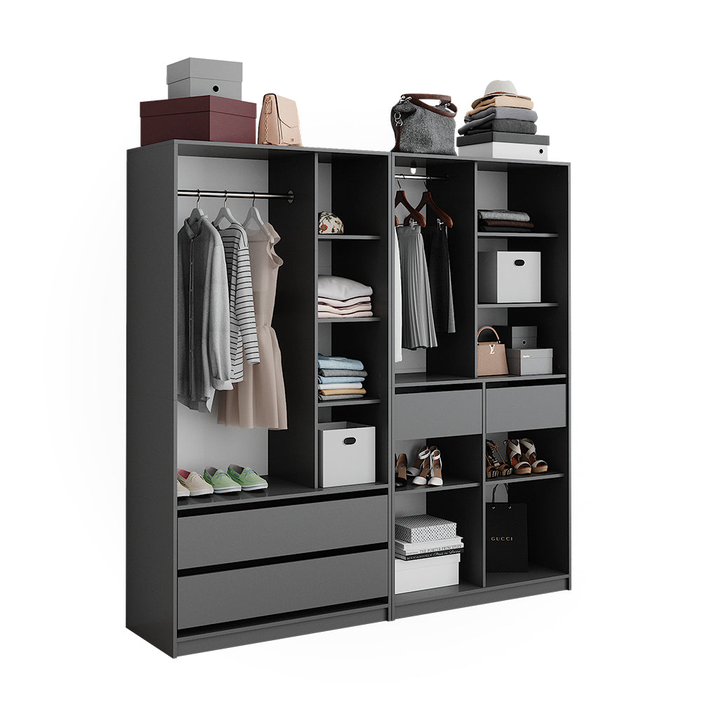 Vicco Armadio Antracite 100 x 200 cm Set di 2