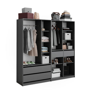 Vicco Armadio Antracite 100 x 200 cm Set di 2