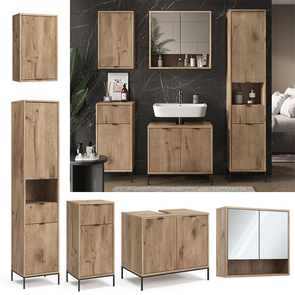 Vicco Set di mobili da bagno Quercia vichinga 5 parti