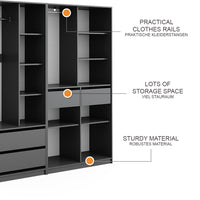 Vicco Armadio Antracite 100 x 200 cm Set di 2