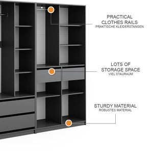 Vicco Armadio Antracite 100 x 200 cm Set di 2
