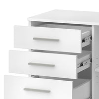 Vicco Piedistalli mobili Bianco 40 x 80 cm con 3 cassetti