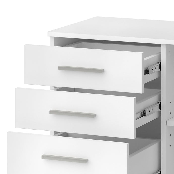 Vicco Piedistalli mobili Bianco 40 x 80 cm con 3 cassetti