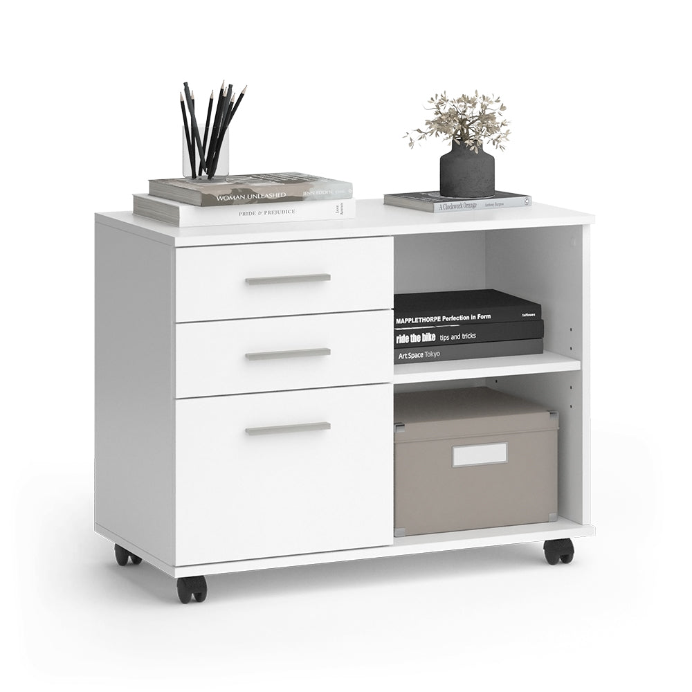 Vicco Piedistalli mobili Bianco 40 x 80 cm con 3 cassetti