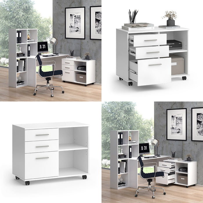 Vicco Piedistalli mobili Bianco 40 x 80 cm con 3 cassetti